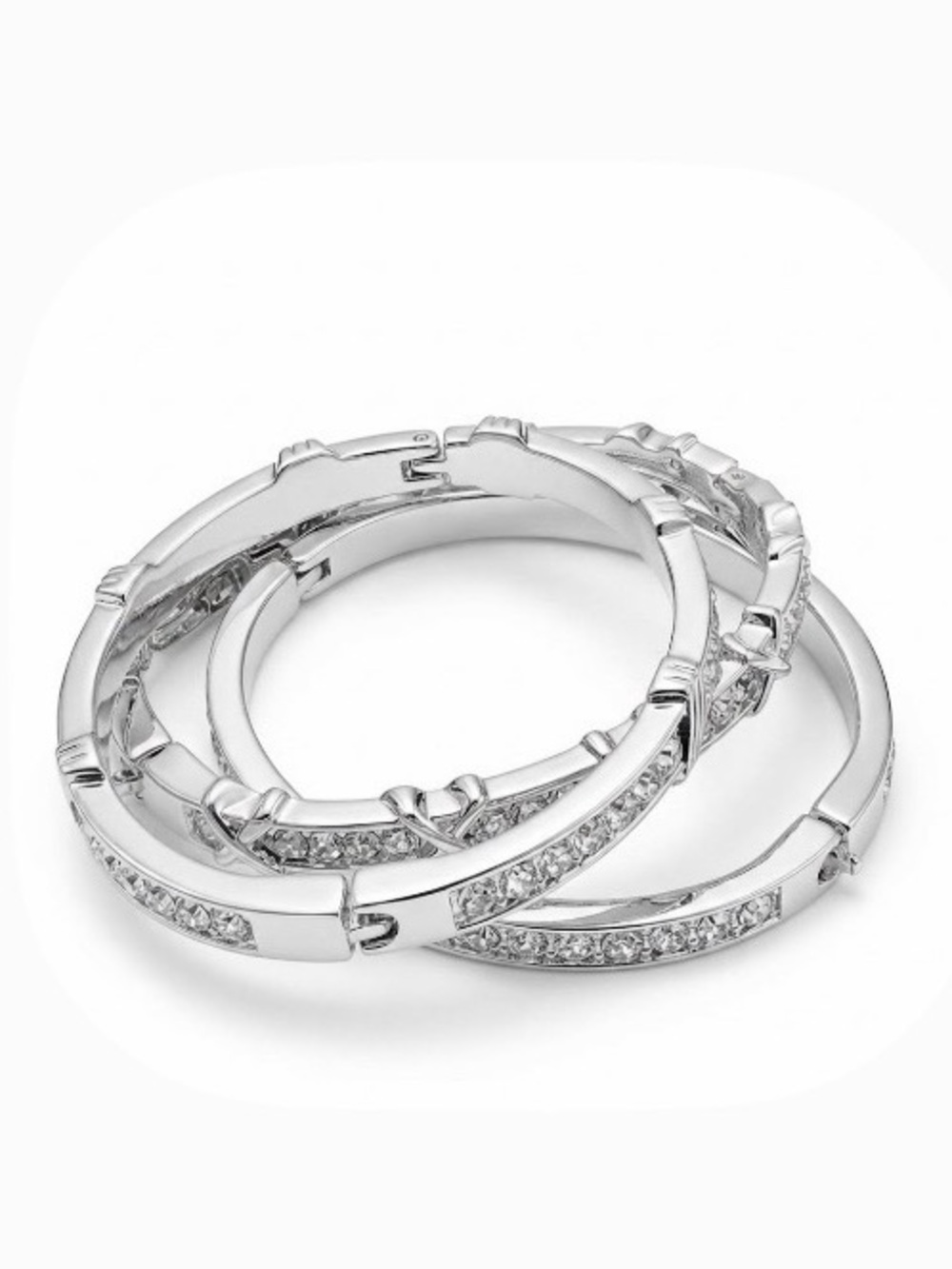 NWT ⚜️🩶⚜️ Camila Coelho Silver Toned Bangle Bracelet Set Of 3